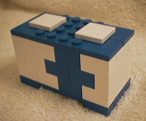 blue white container